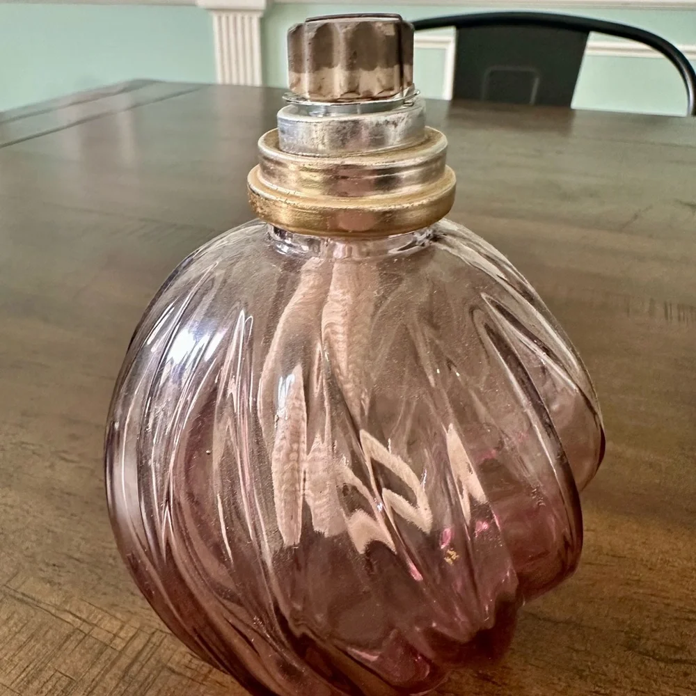 Vintage Pink Pressed Glass Mini Wick‎ Lamp / Oil Lamp – Unmarked – Untested